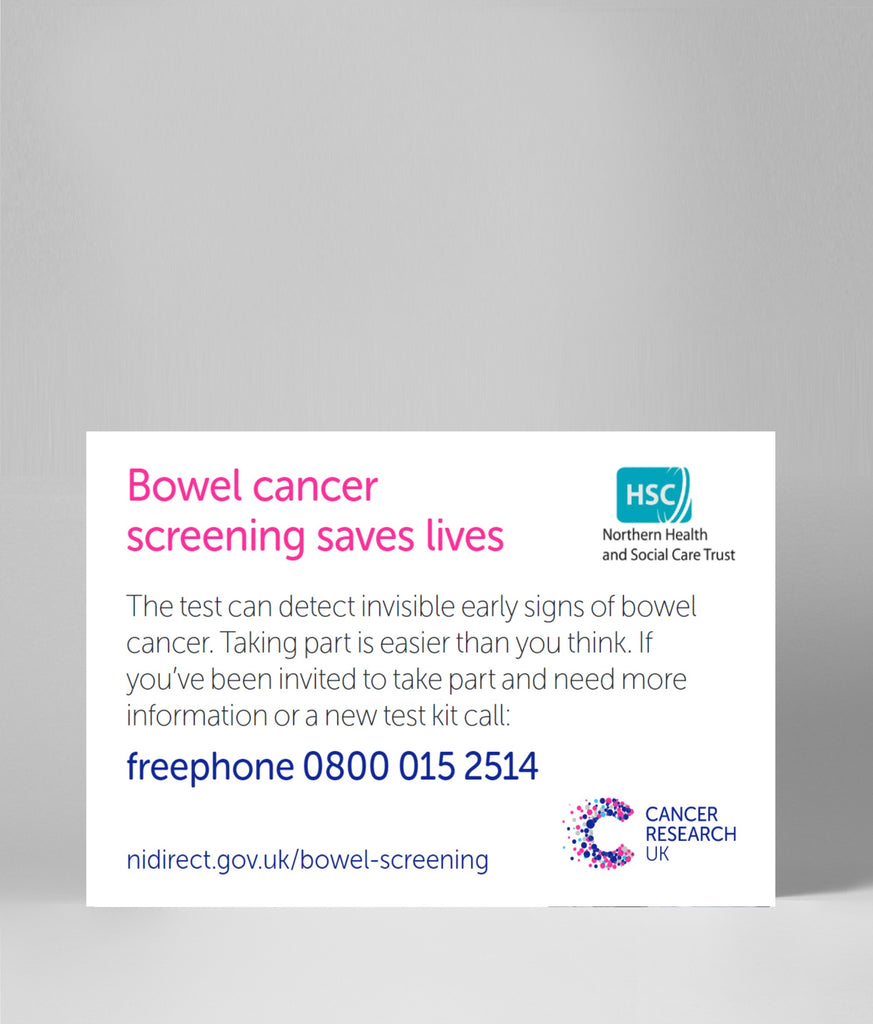 Bowel cancer screening info card - Northern Ireland