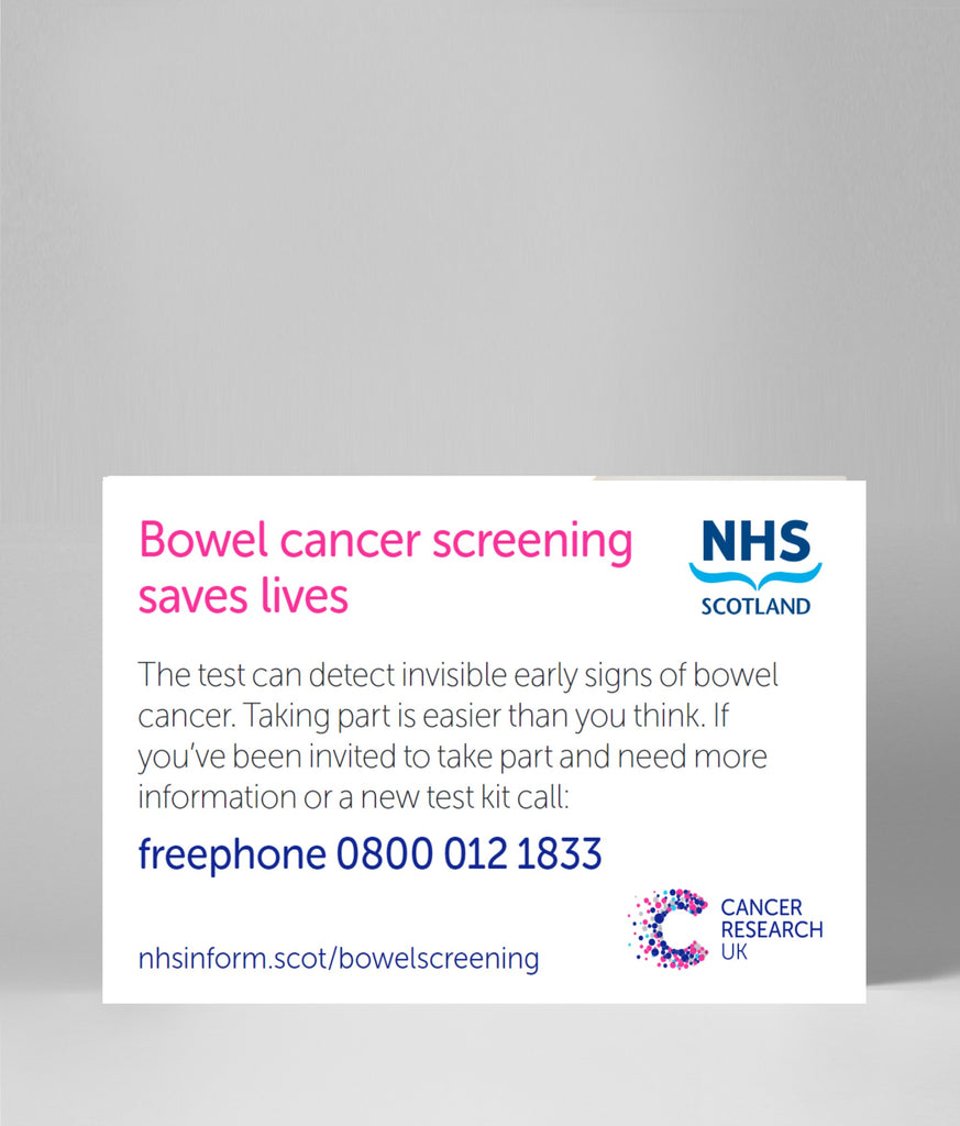 Bowel cancer screening info card - Scotland