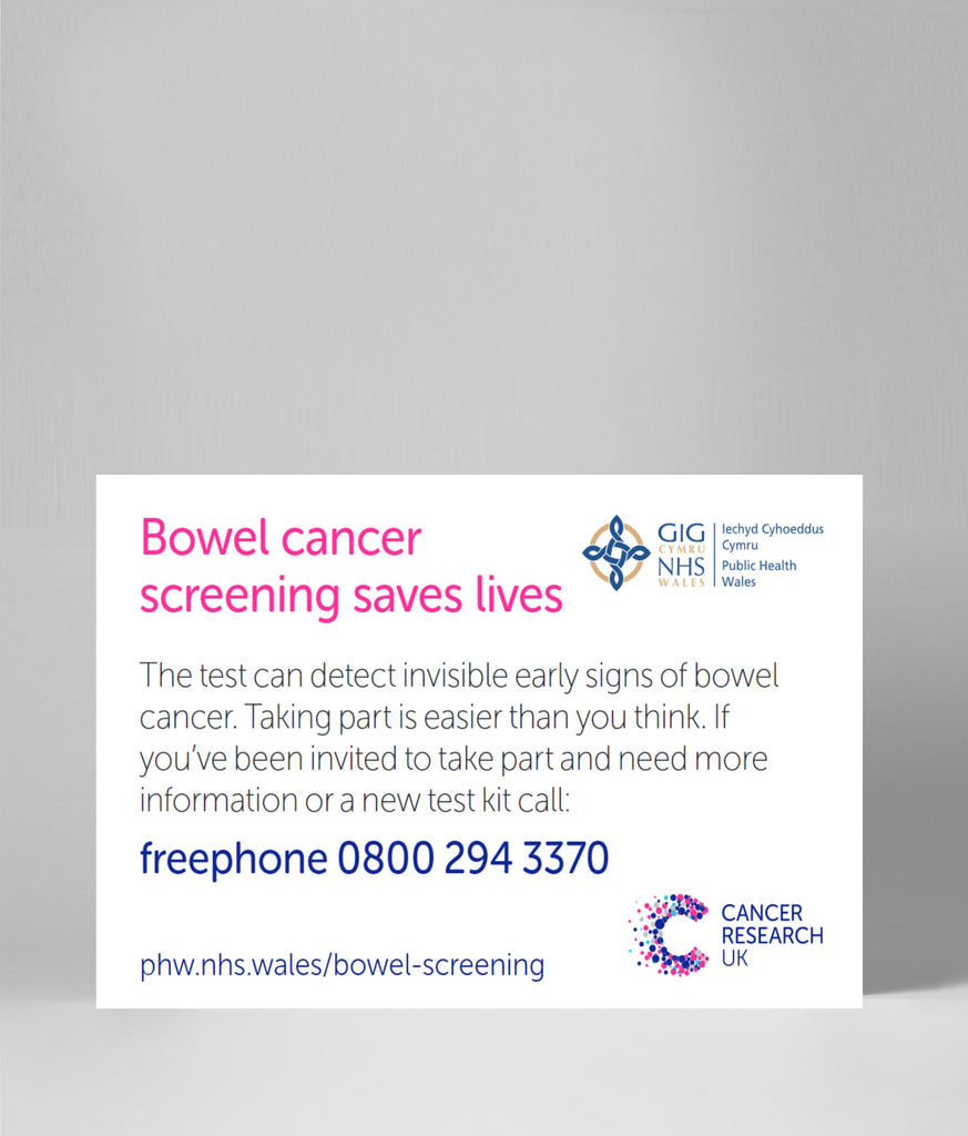 Bowel cancer screening info card - Wales