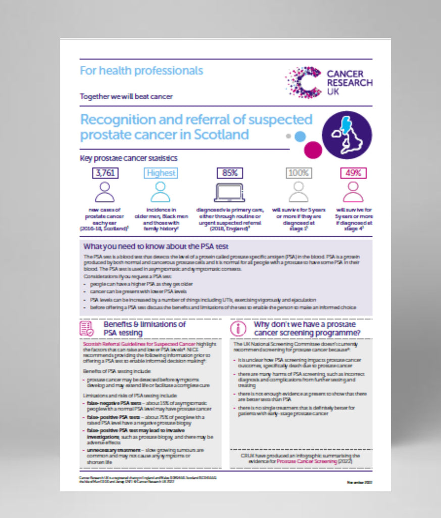 Recognition and referral of suspected prostate cancer - Scotland